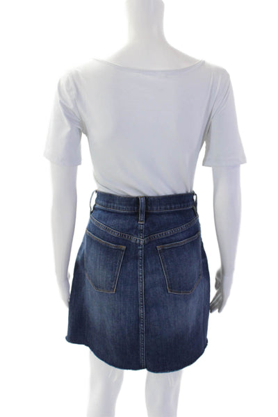 J Crew Womens Textured Cotton Distress Mini Denim Skirt Blue Size EUR 27