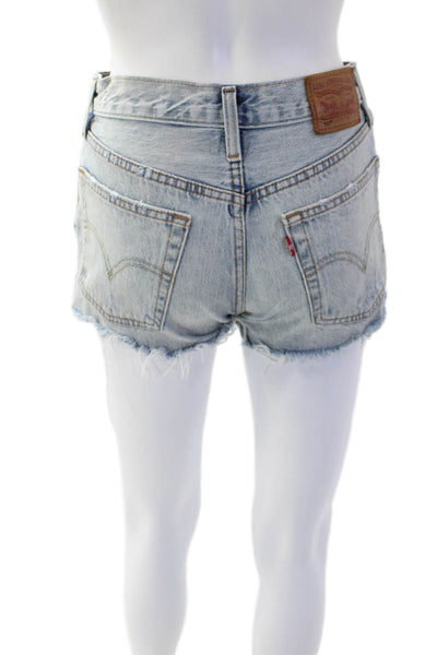 Levi Strauss & Co Womens Distressed Cutoff Denim Shorts Blue Size 24
