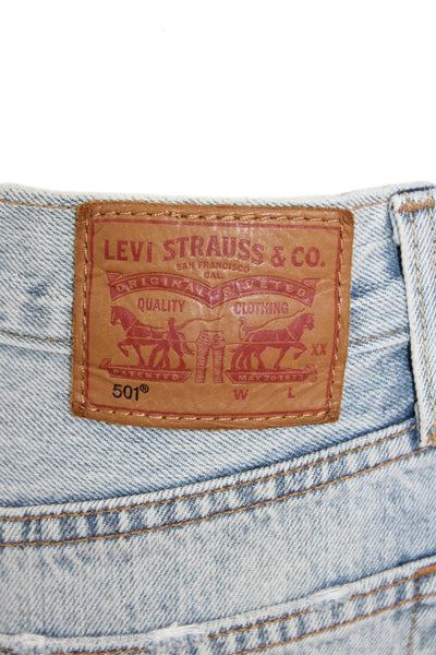 Levi Strauss & Co Womens Distressed Cutoff Denim Shorts Blue Size 24