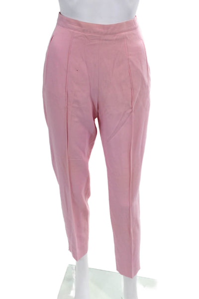 Escada Margaretha Ley Womens Wool High-Rise Tapered Pants Pink Size 36