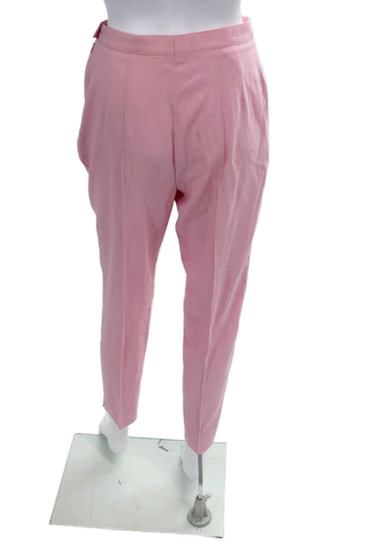 Escada Margaretha Ley Womens Wool High-Rise Tapered Pants Pink Size 36