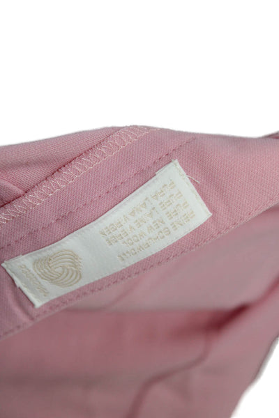 Escada Margaretha Ley Womens Wool High-Rise Tapered Pants Pink Size 36