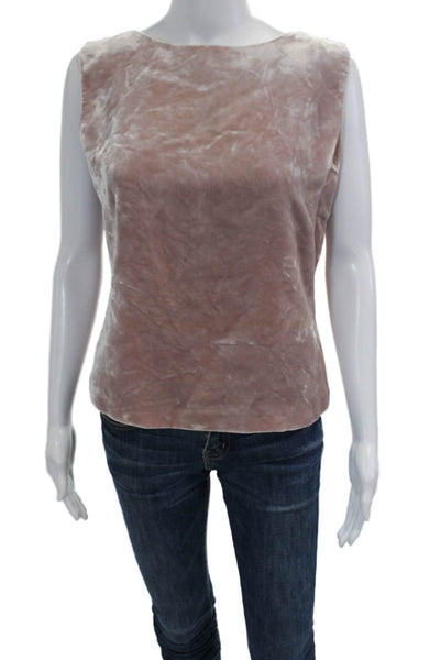 Didier Parakian Womens Velvet Tank Top Blouse Pink Size 40