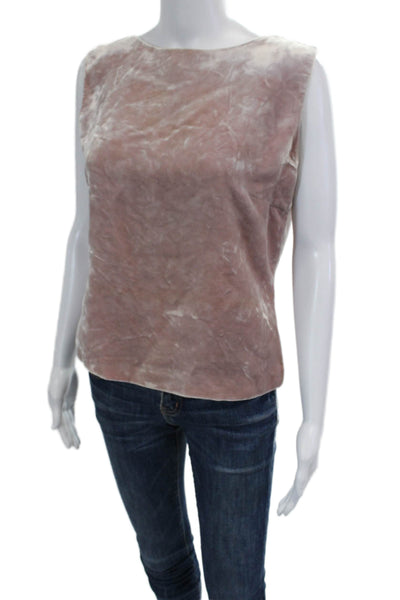 Didier Parakian Womens Velvet Tank Top Blouse Pink Size 40