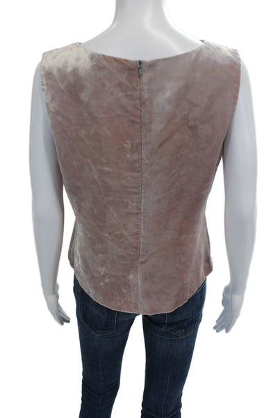Didier Parakian Womens Velvet Tank Top Blouse Pink Size 40