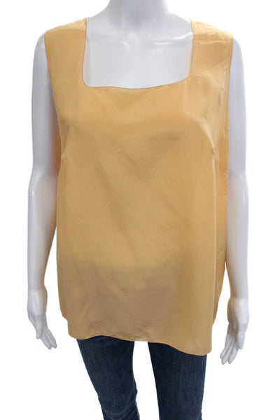 Shi Womens Round Neck Pullover Tank Top Blouse Orange Size OS