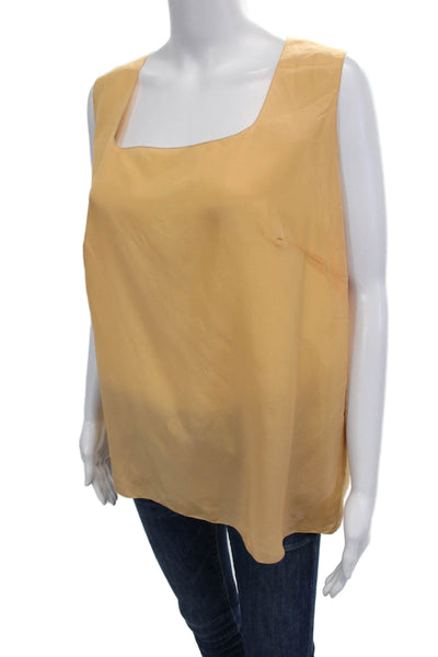 Shi Womens Round Neck Pullover Tank Top Blouse Orange Size OS