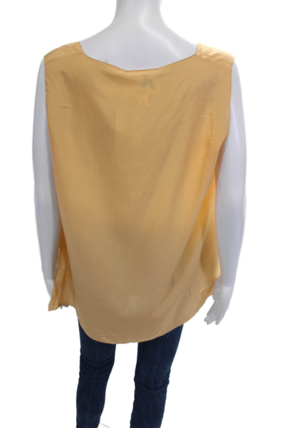 Shi Womens Round Neck Pullover Tank Top Blouse Orange Size OS