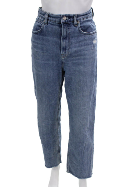 Everlane Womens Zipper Fly High Rise Straight Leg Jeans Blue Denim Size 27