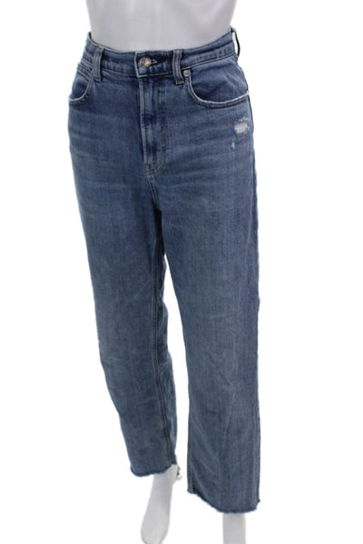 Everlane Womens Zipper Fly High Rise Straight Leg Jeans Blue Denim Size 27