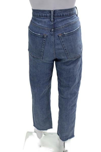 Everlane Womens Zipper Fly High Rise Straight Leg Jeans Blue Denim Size 27