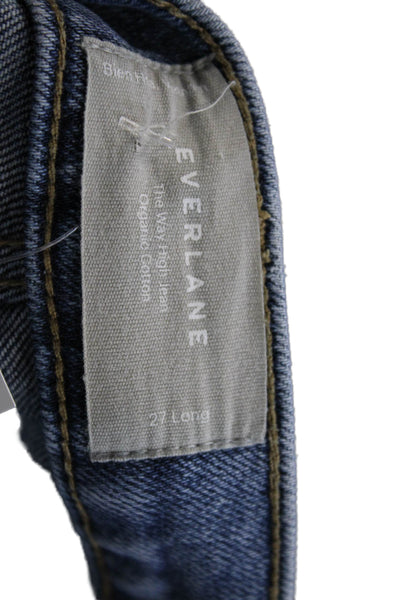 Everlane Womens Zipper Fly High Rise Straight Leg Jeans Blue Denim Size 27