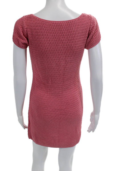 Callahan Womens Knit V Neck Cutout Mini Dress Pink Size S