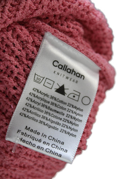 Callahan Womens Knit V Neck Cutout Mini Dress Pink Size S