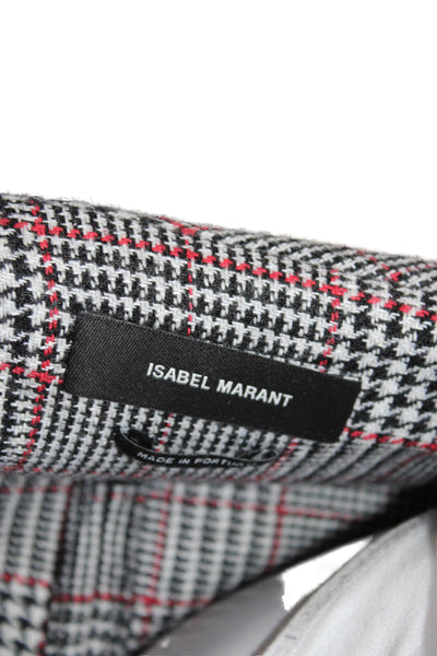 Isabel Marant Womens Plaid Twisted Waist Skirt Gray Size 36