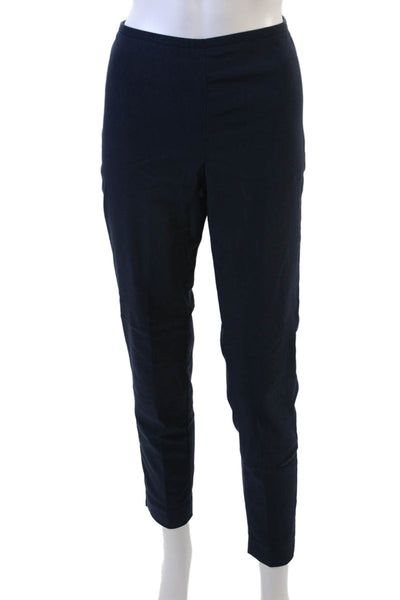 J. Mclaughlin Womens Side Zip Mid Rise Pleated Trouser Pants Navy Size 6