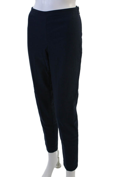 J. Mclaughlin Womens Side Zip Mid Rise Pleated Trouser Pants Navy Size 6
