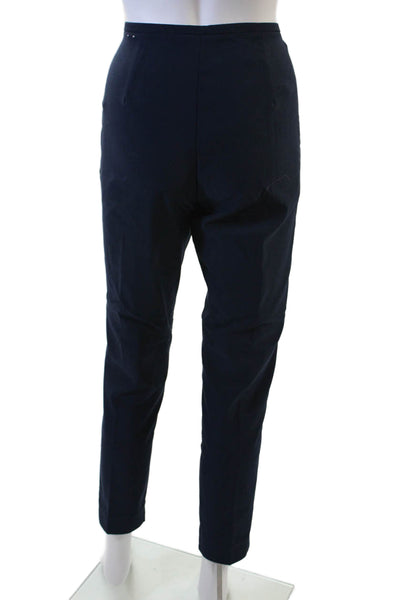 J. Mclaughlin Womens Side Zip Mid Rise Pleated Trouser Pants Navy Size 6
