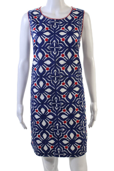 Vineyard Vines Womens Side Zip Sleeveless Scoop Neck Dress Blue White Red Size 8