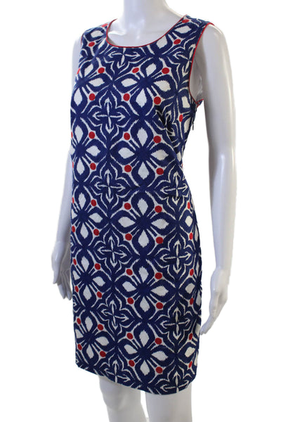 Vineyard Vines Womens Side Zip Sleeveless Scoop Neck Dress Blue White Red Size 8