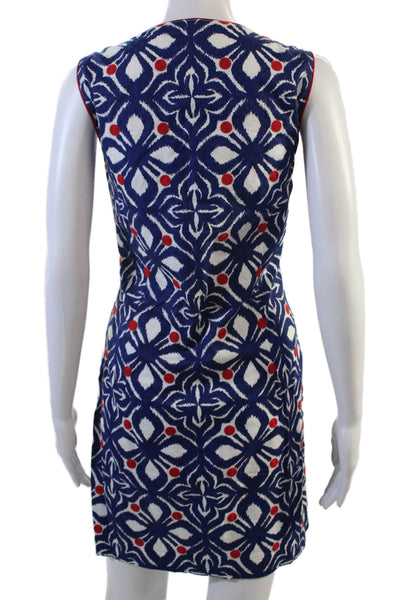 Vineyard Vines Womens Side Zip Sleeveless Scoop Neck Dress Blue White Red Size 8