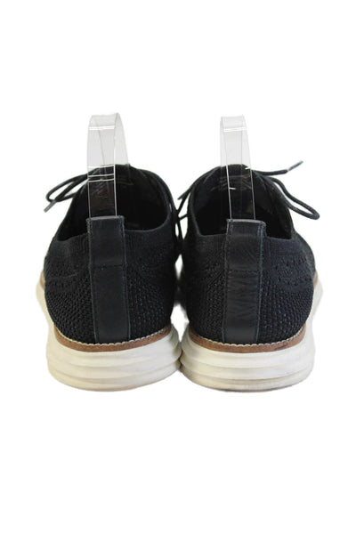 Cole Haan Mens Casual Open Knit Wingtip Dress Shoes Black Size 9.5
