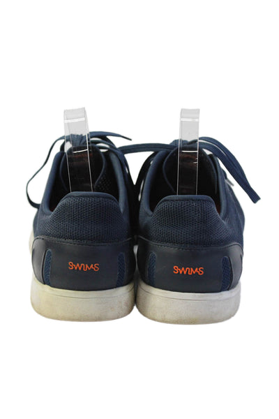 Swims Mens Low Top Open Knit Lace Up Sneakers Blue Size 10
