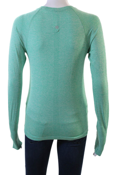 Lululemon Womens Long Sleeve Round Neck Pullover Casual Top Green Size M