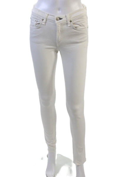 Rag & Bone Womens High Rise Skinny Leg Denim Jeans White Size 27