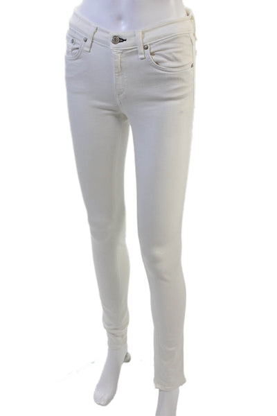 Rag & Bone Womens High Rise Skinny Leg Denim Jeans White Size 27