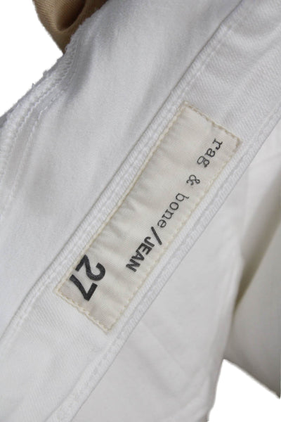 Rag & Bone Womens High Rise Skinny Leg Denim Jeans White Size 27