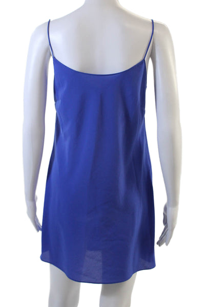 Artelier Nicole Miller Womens Floral Lace Lined Cap Sleeve Dress Blue Sz P