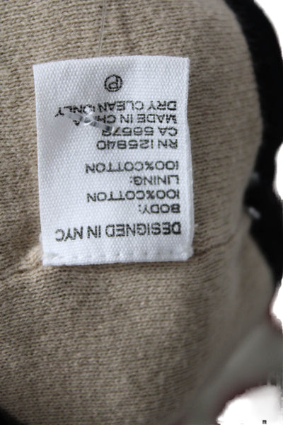 Intermix Womens Cropped Knit Tank Top Black Beige Cotton Size Petite