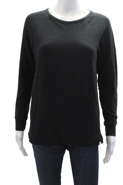 Jason Scott Womens Cotton Round Neck Long Sleeve Casual Top Black Size S