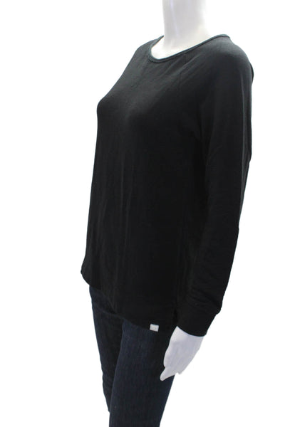 Jason Scott Womens Cotton Round Neck Long Sleeve Casual Top Black Size S