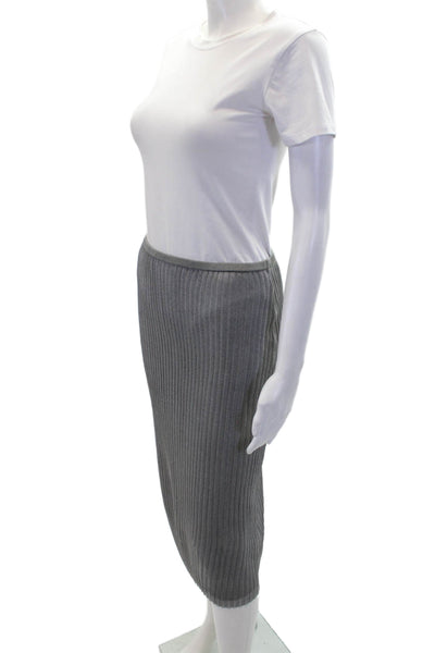 J Crew Womens Elastic Waist Sheer Pleated Waist Maxi Skirt Gray Size XS