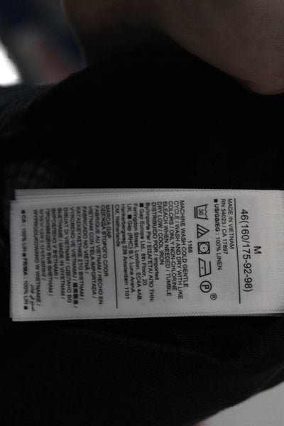 Gap Womens Textured Long Sleeve Button Top Black Size M