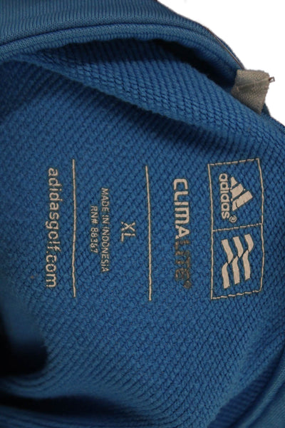 Adidas Womens Textured V-neck Long Sleeve Stripe Top Blue Size XL