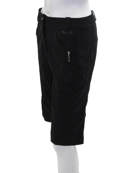 Jamie Sadock Womens Zip Button Lined Midi Shorts Black Size 04