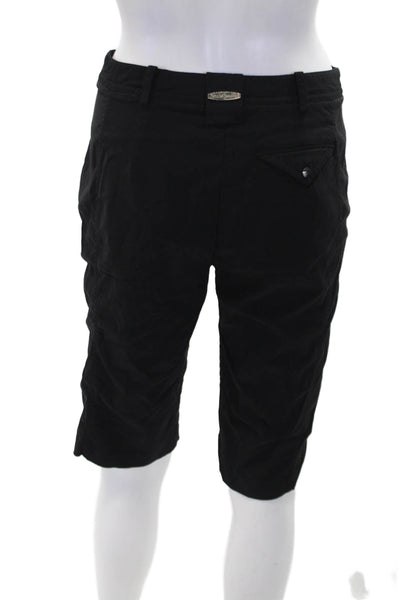 Jamie Sadock Womens Zip Button Lined Midi Shorts Black Size 04