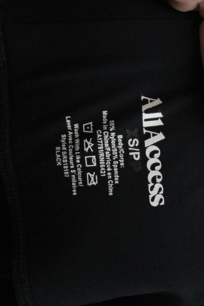 All Access Womens Textured Straight Leg Casual Pants Black Size S