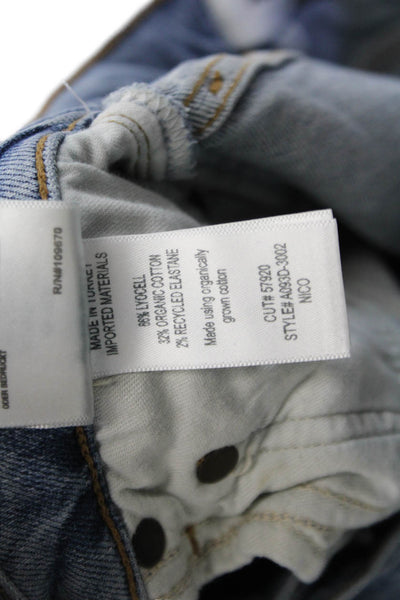 Agolde Womens Cotton Zip Button Distress Jeans Blue Size EUR 27