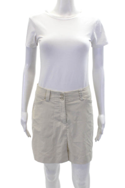 Nike Golf Womens Textured Zip Button Casual Mini Skirt Beige Size 04