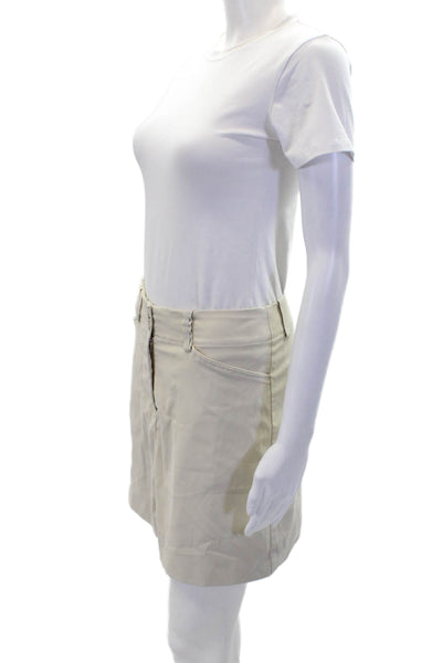 Nike Golf Womens Textured Zip Button Casual Mini Skirt Beige Size 04
