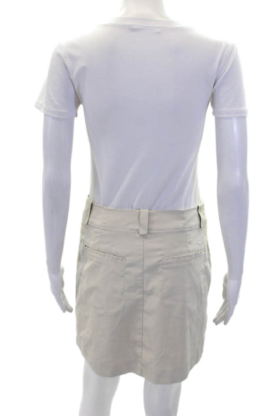 Nike Golf Womens Textured Zip Button Casual Mini Skirt Beige Size 04