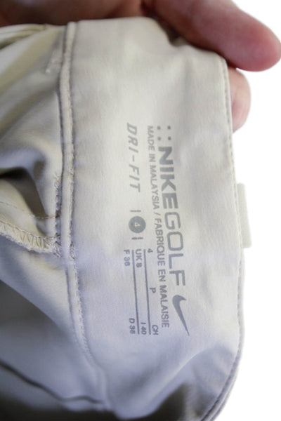Nike Golf Womens Textured Zip Button Casual Mini Skirt Beige Size 04
