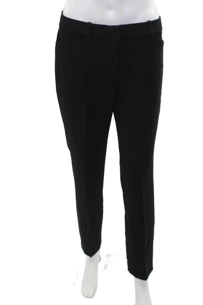 Theory Womens Angled Pocket Detail Flat Front Tapered Leg Pants Black Size 4