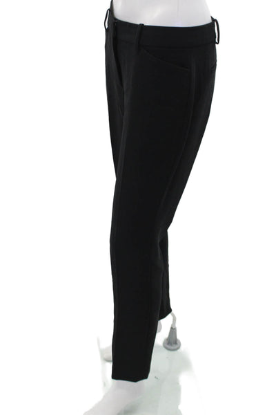 Theory Womens Angled Pocket Detail Flat Front Tapered Leg Pants Black Size 4
