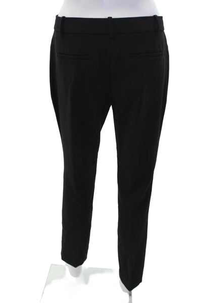 Theory Womens Angled Pocket Detail Flat Front Tapered Leg Pants Black Size 4
