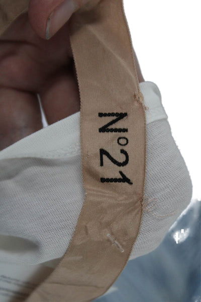 No21 Womens Cotton Floral Embroidered Print Short Sleeve T-Shirt White Size 40